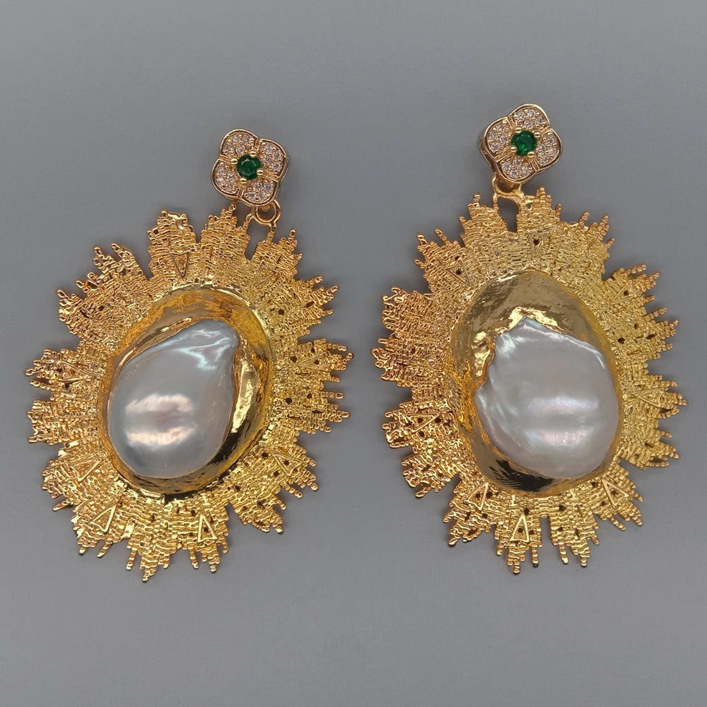 1 x weiße Süßwasser-Zuchtperle, vergoldeter Keshi-Anhänger für Halskette, Damenschmuck