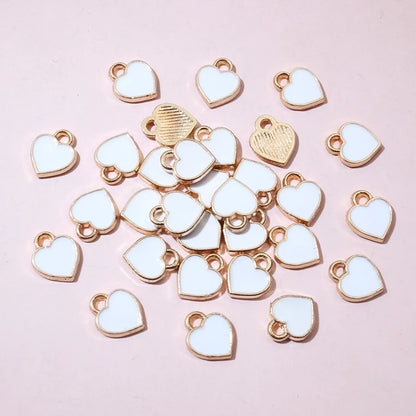 50 Stück kleine niedliche Herz-Anhänger 6x8mm Legierung Metall DIY Schmuck Herstellung Zubehör für Ohrringe Armband Halskette