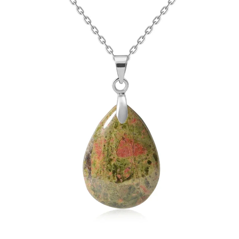 Naturstein Kristall Anhänger Teardrop Mode Halskette für DIY Halskette Ohrringe machen Schmuck Weihnachten Freundschaft Geschenk