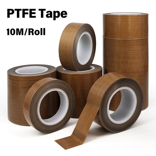 10 m/Rolle, Breite 5–100 mm, PTFE-Band, hohe Temperaturbeständigkeit, Wärmeisolierung, Dichtungsband, Dicke 0,13 mm/0,18 mm