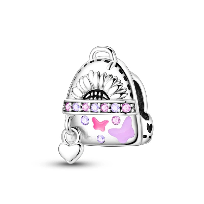 Neue 2025 925 Sterling Silber Charms Perlen Liebe Herz Rosa Original Charm Anhänger Fit Charm Armbänder DIY Schmuck Geburtstag Geschenk