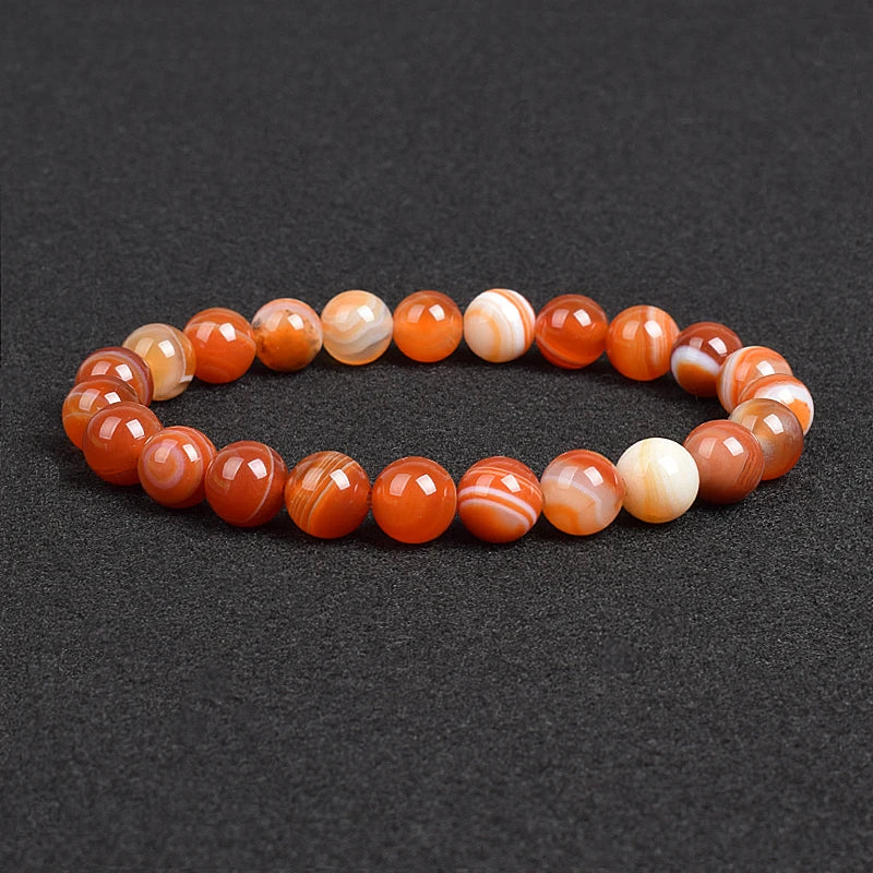 Genuine natural stone bracelet: Apatite, Lapis Lazuli, Agate, Crystal, Tiger's Eye. High-quality gemstone bead bracelet. Men's jewelry bangle.