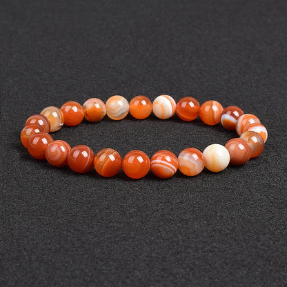 Genuine natural stone bracelet: Apatite, Lapis Lazuli, Agate, Crystal, Tiger's Eye. High-quality gemstone bead bracelet. Men's jewelry bangle.