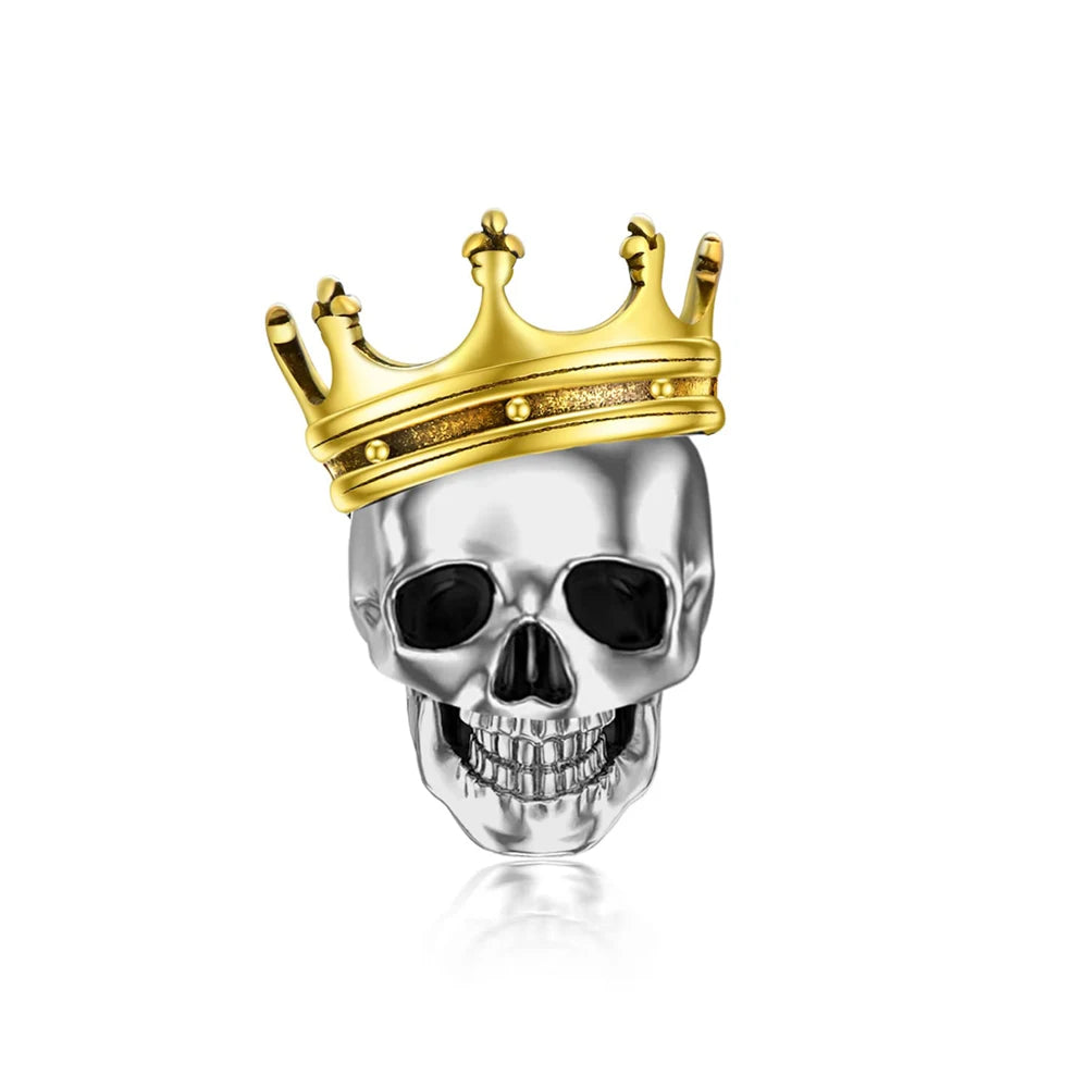 Atemberaubender Geisterrosen-Perlen aus 925er-Sterlingsilber und Spinnen-Seidenschädel-Anhänger, passend für Armbänder, Halloween-Anhänger, Accessoires, Geschenke