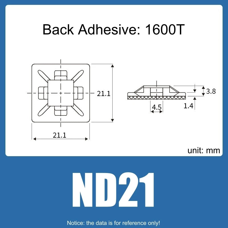 Großhandel Selbstklebende Kabelbinder-Halterung Nylon PA66 3M 1600T Elektrische Kabelmanager Kabelklemmen Flansch-Fixiersitz
