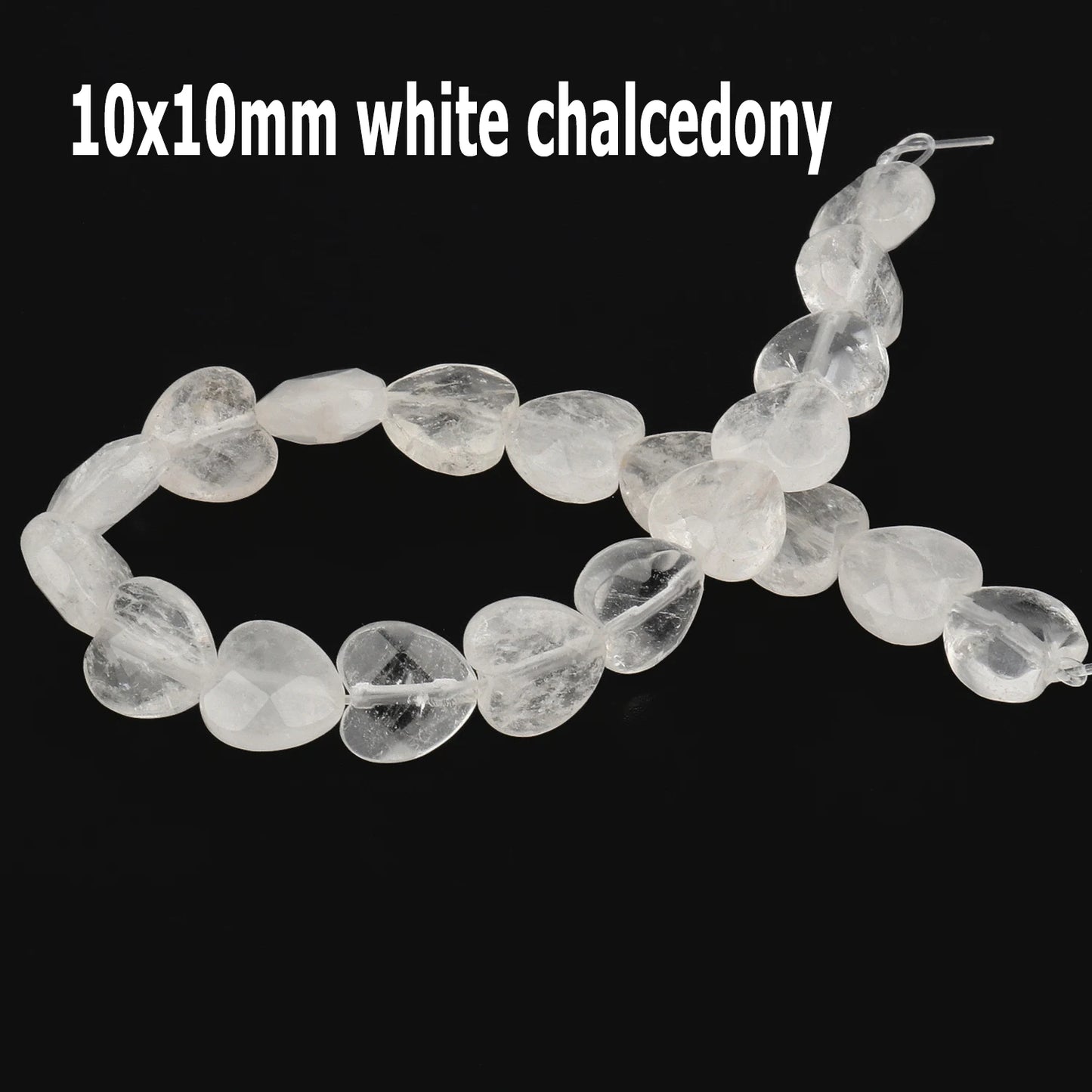 44 Arten weiße Chalcedon-Jade-Achat-Perle, Naturstein, Rondelle-Würfel, facettierte lose Perlen für Schmuckherstellung, Armbänder, Zubehör