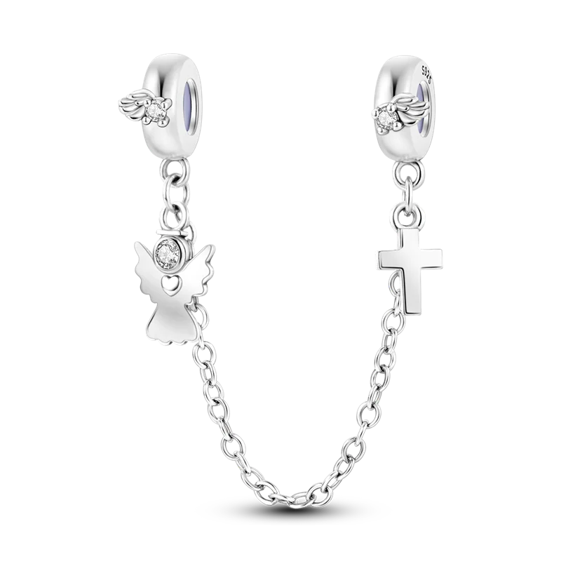 Silberverschluss, 925er-Sterlingsilber, CZ-Pflaster-Clip-Charms, Gänseblümchen-Perlen, Stopper, Sicherheitskette, passend für Original-Armreif, Schmuck-Clip