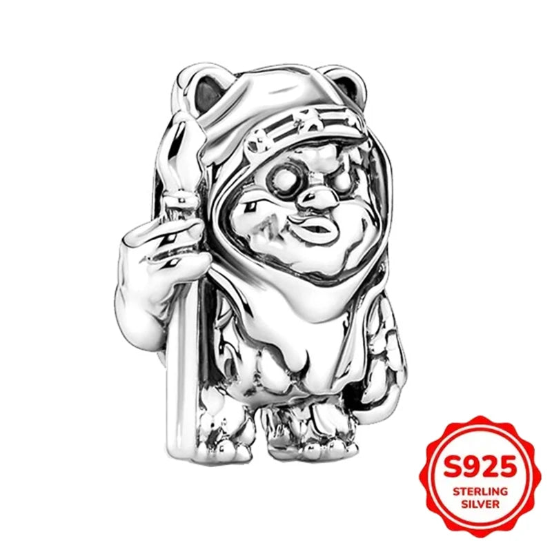 925 Sterling Silber Charms Heiße Star Wars Serie Mandalorianer Helm Anhänger Perlen Original Damen Armbänder DIY Schmuck Geschenke