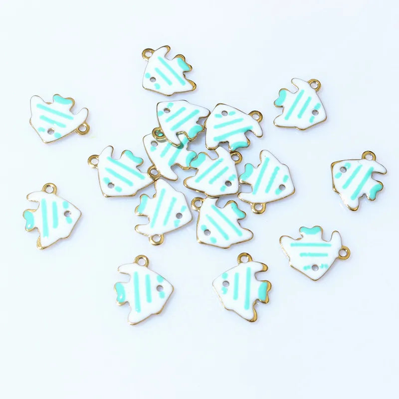 20 Stück 11x9mm Edelstahl Fisch Emaille Charms Anhänger Edelstahl DIY Schmuck Herstellung Zubehör Ergebnisse