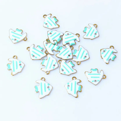 20 Stück 11x9mm Edelstahl Fisch Emaille Charms Anhänger Edelstahl DIY Schmuck Herstellung Zubehör Ergebnisse