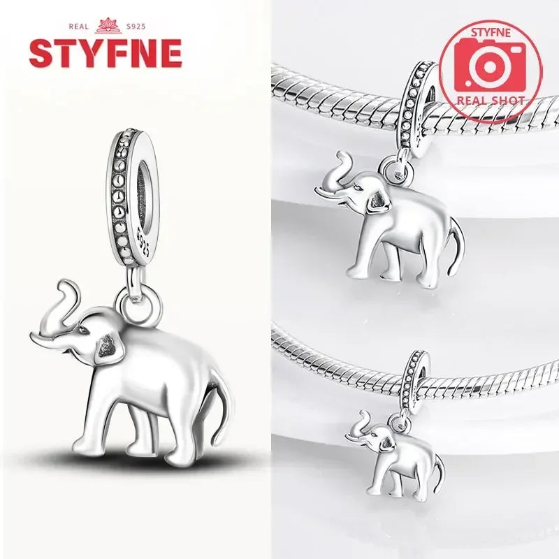 Silber 925 Gold Pyramide Mumie Doppel Charm Elefant Perlen passen Original Armband DIY edlen Schmuck Zubehör für Frauen Geschenke