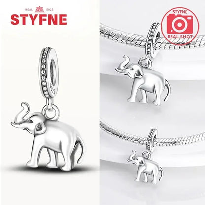 Silber 925 Gold Pyramide Mumie Doppel Charm Elefant Perlen passen Original Armband DIY edlen Schmuck Zubehör für Frauen Geschenke