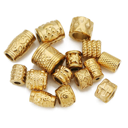 5 teile/los Edelstahl Gold Farbe Lose Rohr Große Loch Spacer Perlen für DIY Armbänder Halskette Schmuck Machen Liefert Finden
