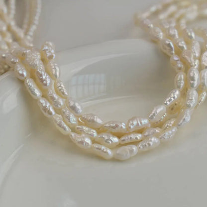 4–5 mm barocke gestreifte kleine Perlen, natürliche Süßwasserperlen für Schmuckherstellung, Zubehör, DIY-Halskette, Armband, Zubehör