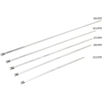 100 stücke Metall kabel Kabelbinder, 4,6x304mm Edelstahl kabelbinder mit 220lbs Zug festigkeit, für den industriellen und Außenbereich