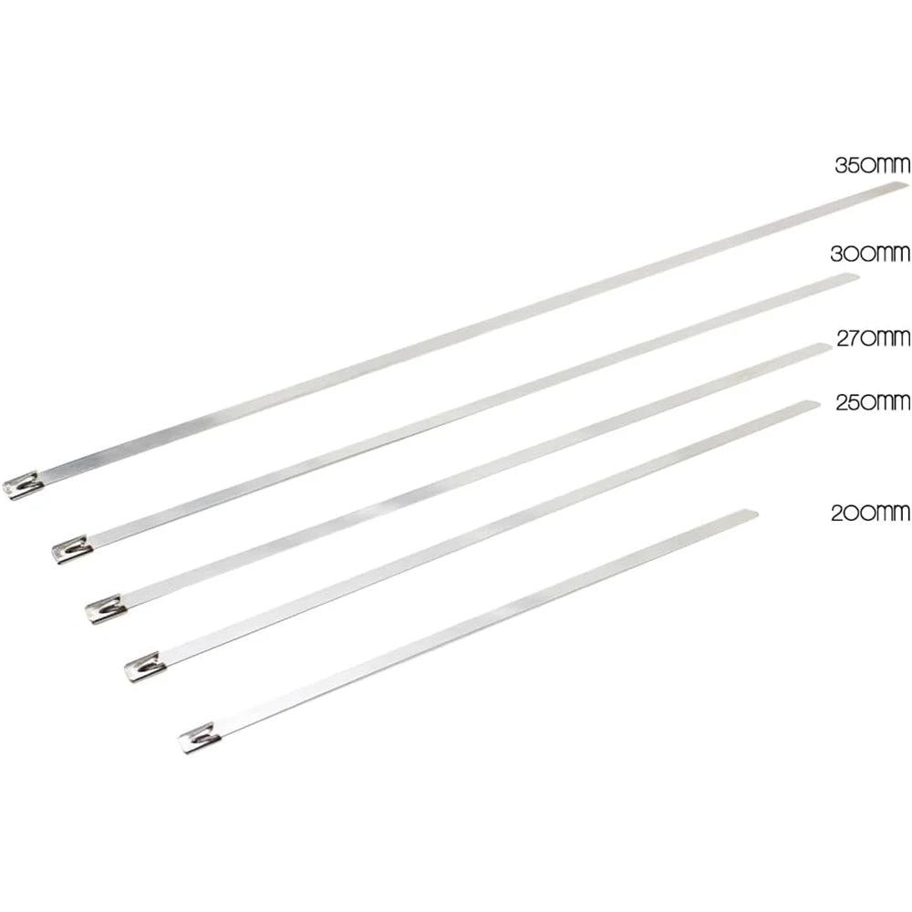 100 stücke Metall kabel Kabelbinder, 4,6x304mm Edelstahl kabelbinder mit 220lbs Zug festigkeit, für den industriellen und Außenbereich