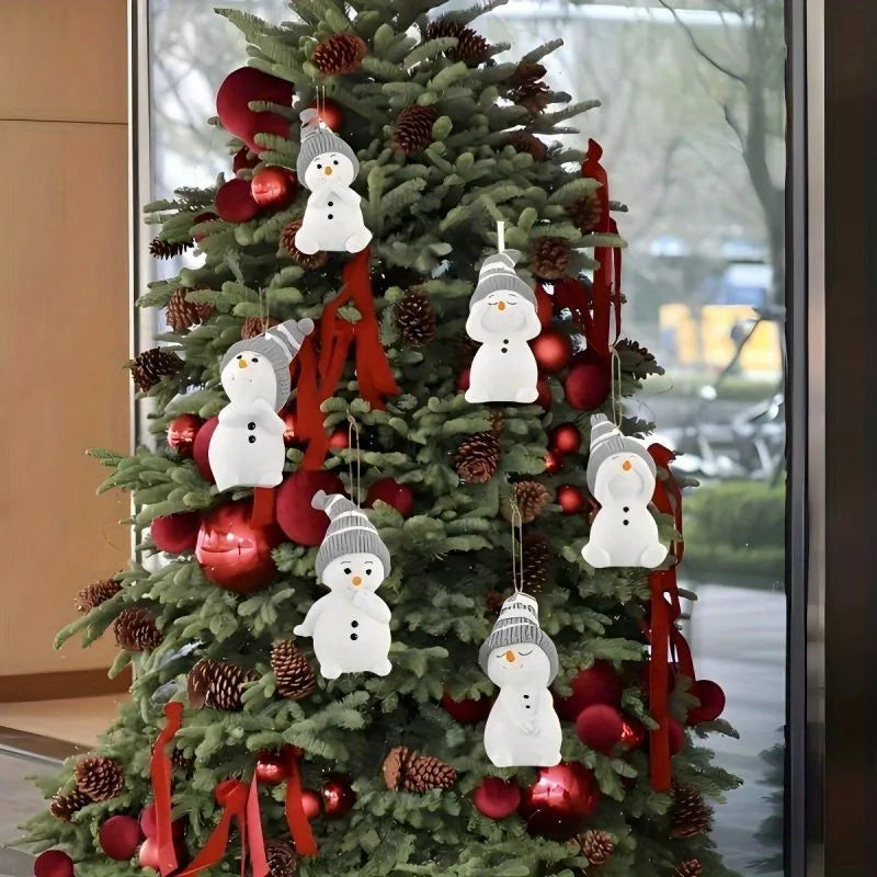 12/6 Stück Weihnachten süße Schneemann Dekoration Anhänger für Winter Weihnachtsbaum Dekoration Neujahr Weihnachtsgeschenke Partyzubehör