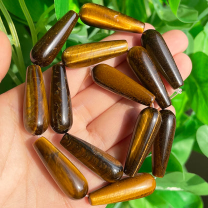 2 Stück natürlicher Wassertropfen aus echtem Stein, Indien-Achate, Labradorit, Tigerauge, Chalcedon, lose Perlen für Schmuckherstellung, DIY-Armband