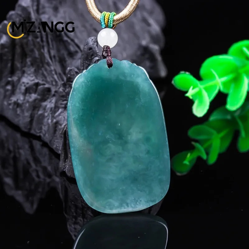 Natürlicher Jadeit-Anhänger mit blauem Wasserdrachen und Sternzeichen, modischer Charme, Eistyp-Jadeit-Halskette, festliches Geschenk für Männer und Frauen