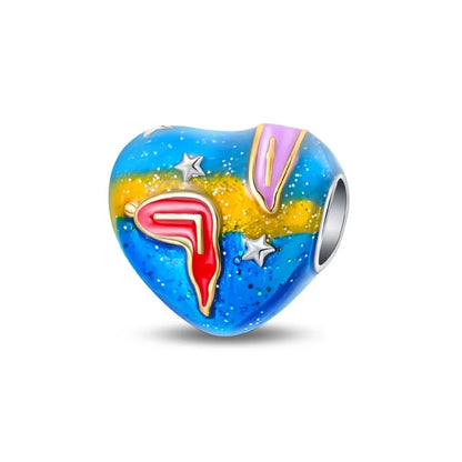 Blaue Serie 925er Sterling Jungfrau Maria Schleife Chamäleon Tanzschuhe Flugzeug Ticket Charm passend für DIY Armband Halskette süße Geschenke