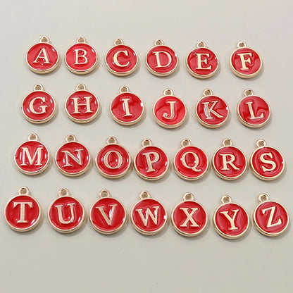 26 Stück 12x14mm A-Z Buchstaben Charms Emaille Alphabet Initial Letter Charms Anhänger Handgemachtes DIY Armband Schmuck Herstellung Zubehör