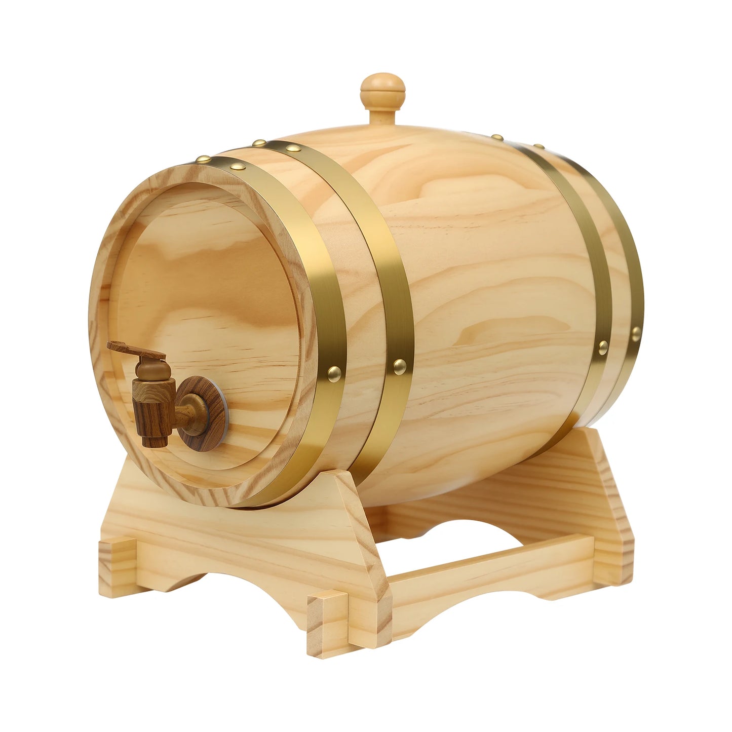 5L Holz Weinfass mit Wasserhahn Bier Brandy Barrel Dekor Ovaler Whiskey Spender Eimer für Home Catering Bar