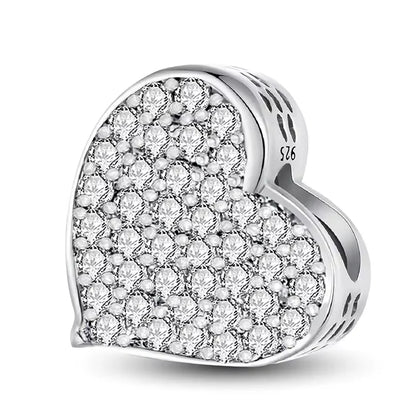 925 Sterling Silber Romantische Zirkon Rot Liebe Herz Charms Perlen Fit Original Pan Armband Armreifen DIY Edlen Schmuck Für Frauen