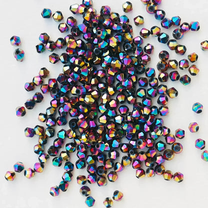 100pcs 4mm glänzende facettierte österreich Kristall perlen Bicone Perlen lose Spacer Perlen für Schmuck machen DIY Armband Halskette Anhänger