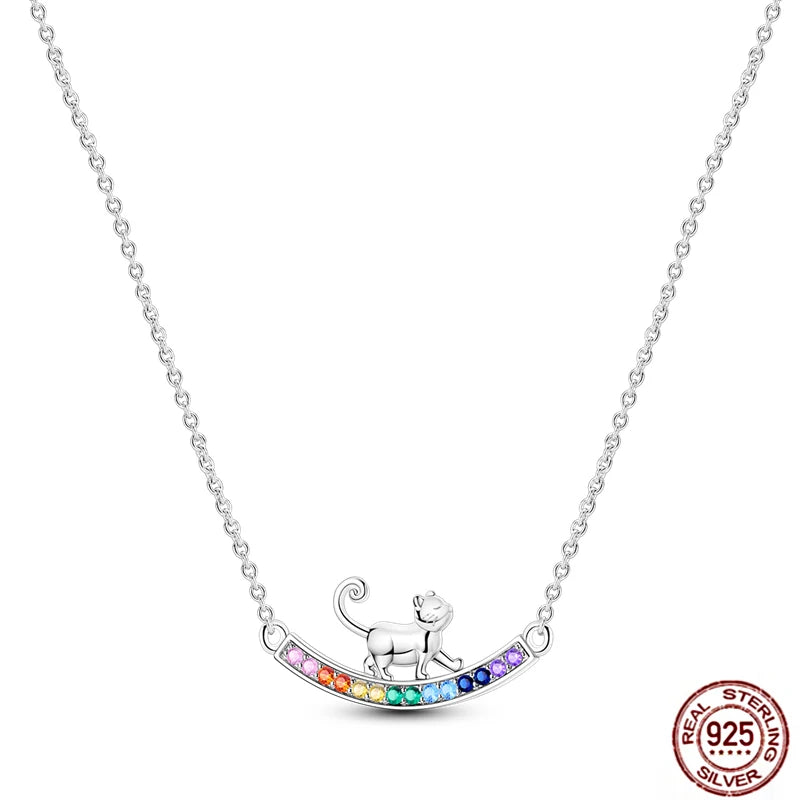 925 Sterling Silber blau Teufel Augen Palme Original Halskette Einhorn überlappen runde funkelnde Anhänger für Frauen Luxus Schmuck Geschenk