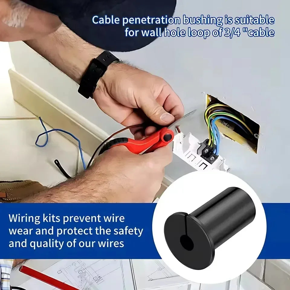 2–4 Stück Gummi-Wandbuchsen-Tülle für Starlink Dishy Ethernet-Kabel, 2,5 cm Wandloch, wasserdichtes Kabelführungsset für Starlink