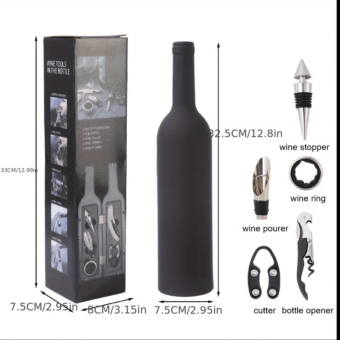 Premium-Weinwerkzeugset – 3/5-teiliges Set mit Korkenzieher und Zubehör, perfekt für Geschenke, Reisen und Heimbars