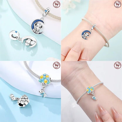 Tier-Serie-Charms, 925er Silber, Esel, Koala, Elefant, niedliche kleine Maus, Perlen-Anhänger, passend für DIY-Original-Armband, Modeschmuck