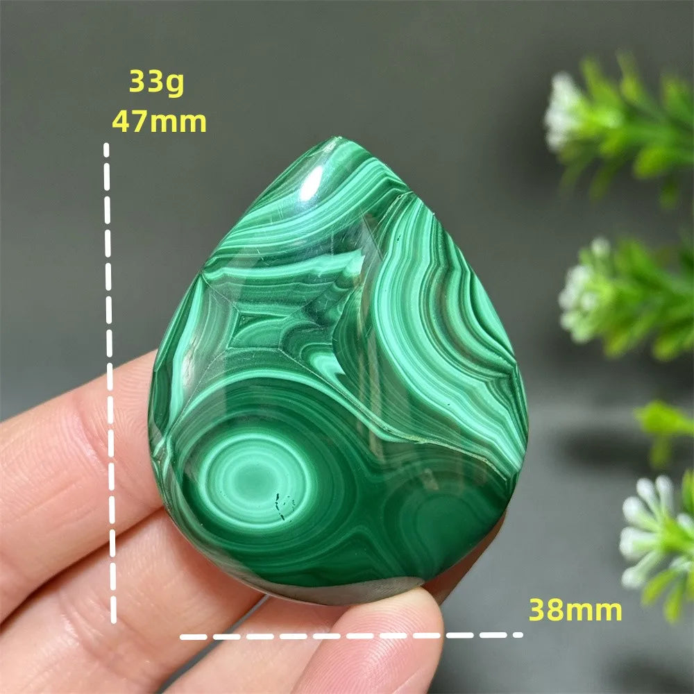 Natürlicher, hochwertiger Malachit in Tropfenform, zum Polieren, DIY, Quarz, Energietherapie, Meditation, Reiki, Hexerei, Heimdekoration, Geschenk