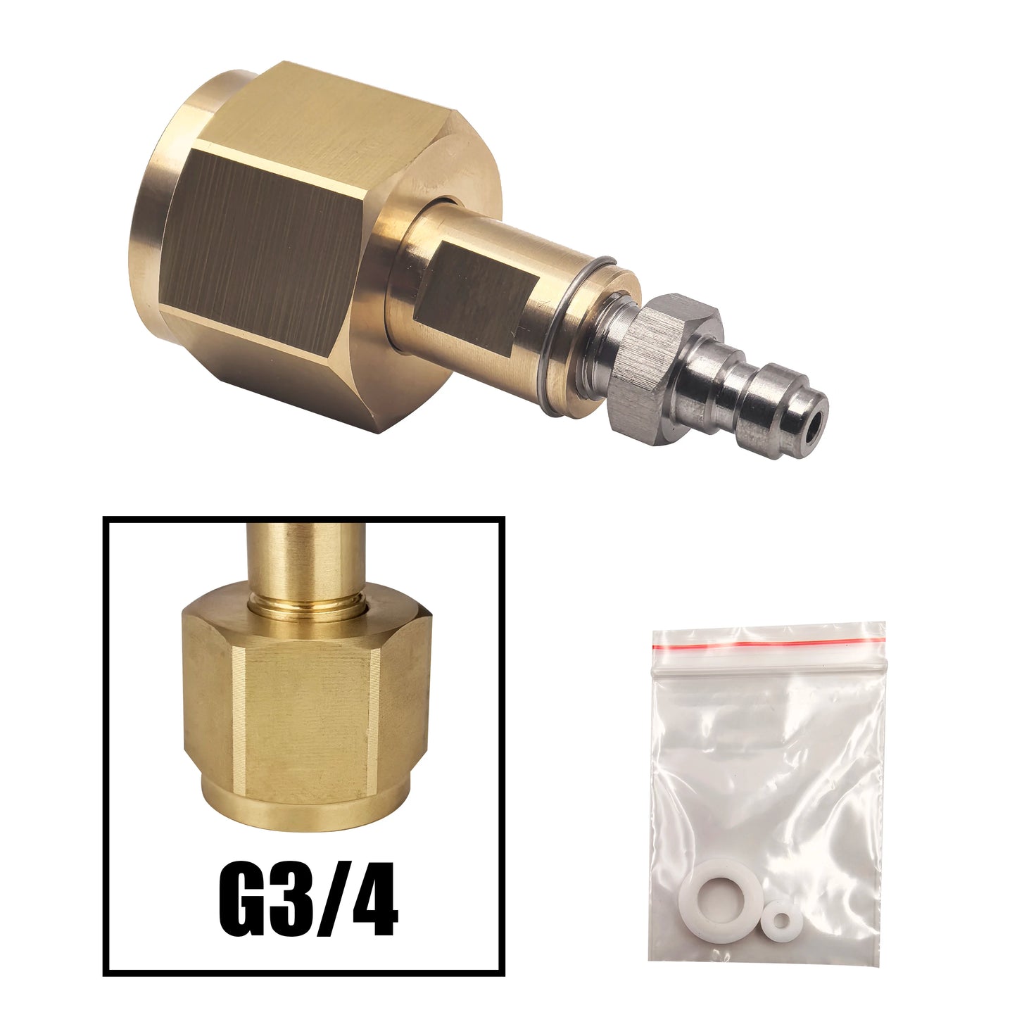 HPA CO2 Kohlendioxid-Tank CGA320 G3/4 W21.8 Mutter Nippelanschlüsse 8 mm Schnellkupplung Soda Maker Mineralwasser