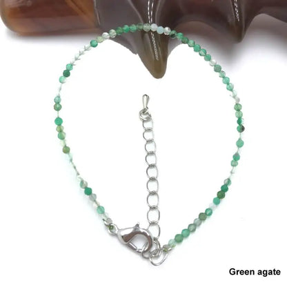 High Quality Natural Stone 2-3mm Handmade Micro Faced Beads Women's Agate Crystal Zircon Bracelet Jewelry Gift