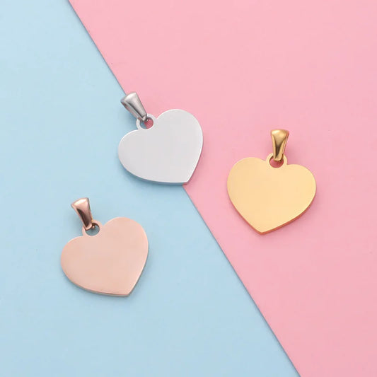20 Pieces Peach Heart Charms High-Gloss Polished Stainless Steel Charms DIY Necklace Bracelet Connector Charms for Jewelry Making