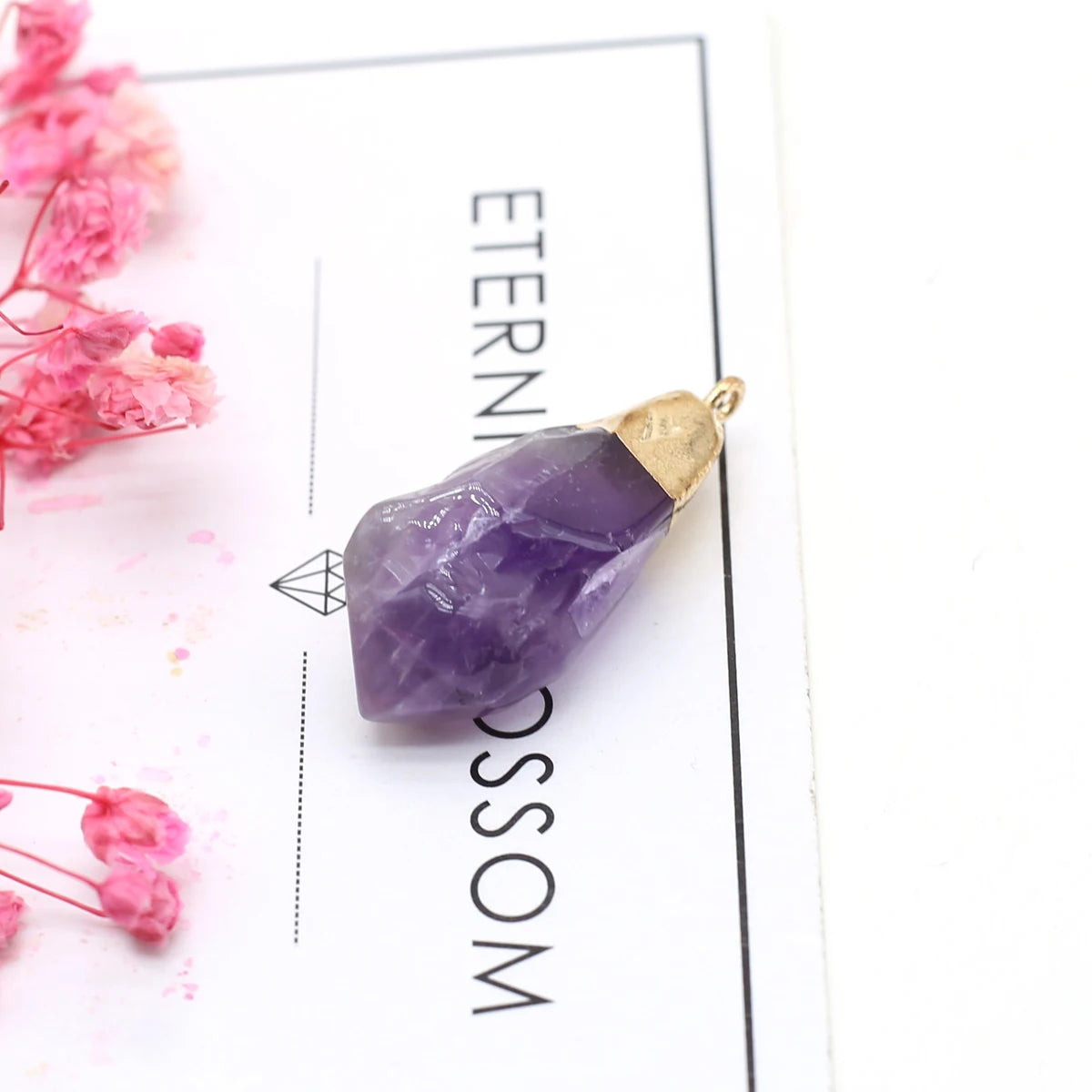 Natürliche Amethysten Anhänger Charms Natürliche Lila Quarz Kristall Stecker Für Heilung Pendel Schmuck Ohrring Halskette Herstellung