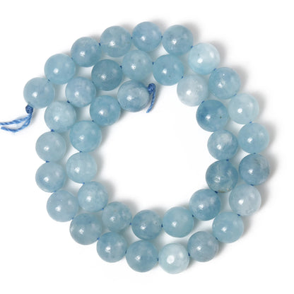 6/8/10mm Naturstein Saphir Farbe Jade Perlen blau runde lose Perlen für Schmuck herstellung liefert DIY Charms Armbänder 15''