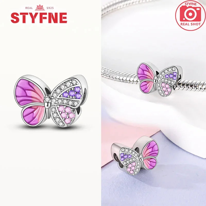 Neue Silber 925 Blaue Libelle Schmetterling Charms Perlen Fit Original Armband für Frauen DIY Edlen Schmuck Zubehör Perlen Geschenke