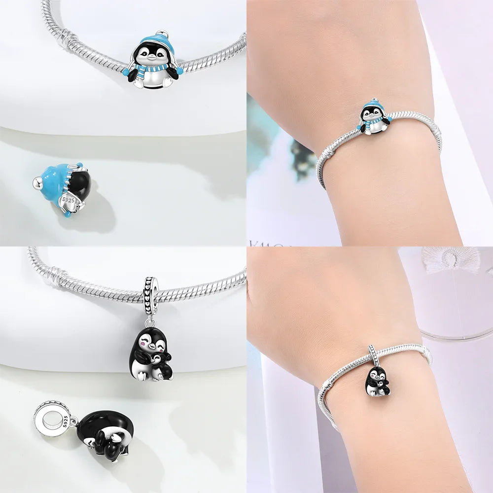 Charm-Perlen aus 925er Silber, Tierserie, Koala, Pinguin, Panda, Chamäleon-Perlen-Anhänger, passend für Original-Armbänder, DIY-Schmuck, Geschenk für Frauen