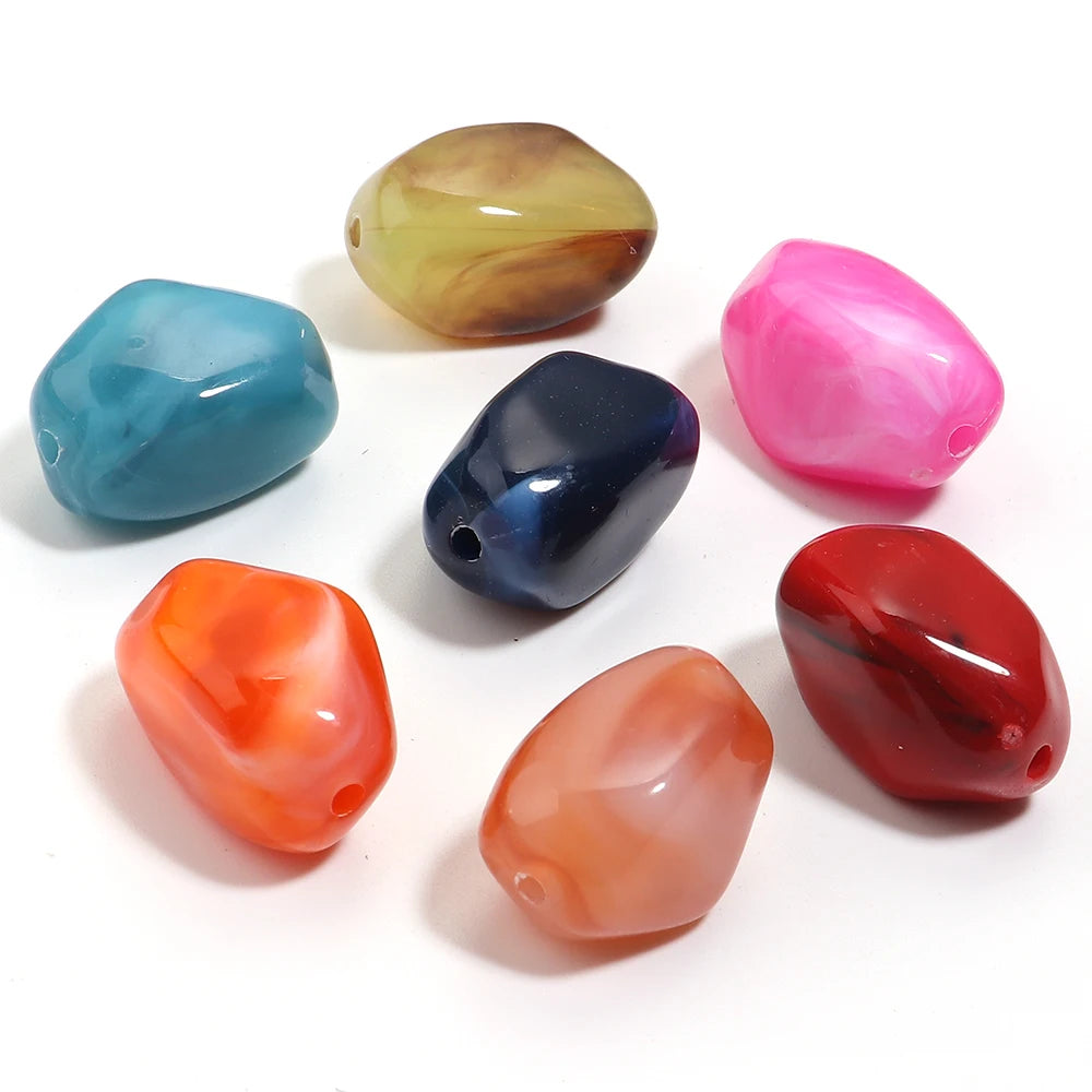 20 Teile/los Unregelmäßige Doppel Farben Acryl Perlen für Schmuck Machen Meteorit form Lose Spacer Perlen DIY Armband Halskette