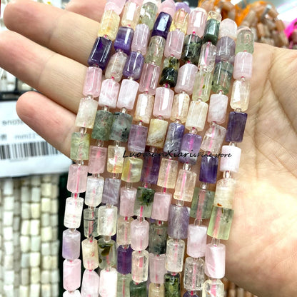 8x12mm Naturstein Grüner Malachit Unregelmäßiger Zylinder Lose Distanzperlen für Schmuckherstellung Diy Armband Charms Zubehör