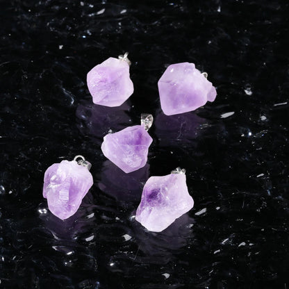 1 Stück Naturstein Amethyst Cluster Anhänger Unregelmäßige Heilung Charms für Schmuckherstellung DIY Armband Halskette Zubehör ﻿