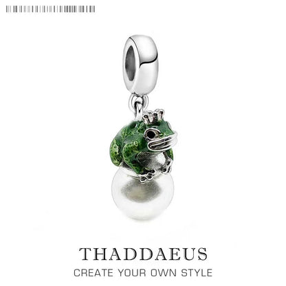 Charme Frosch Mit Perle 925 Sterling Silber Anhänger Neue Mode Schmuck Handgemachte Handwerk Für Frauen Männer