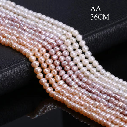 AA 36 cm natürliche Süßwasser-Zuchtperlen, rund, 100 % natürliche Perlen für Schmuckherstellung, DIY-Halskette, Armband, 33 cm