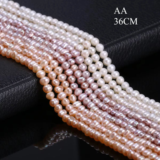AA 36 cm natürliche Süßwasser-Zuchtperlen, rund, 100 % natürliche Perlen für Schmuckherstellung, DIY-Halskette, Armband, 33 cm