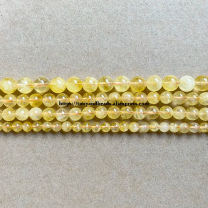 Natürliche Farbe Stein AA Qualität Gelb Kristall Citrin Runde Lose Perlen 15 "4 6 8 10 MM Für Schmuck Machen
