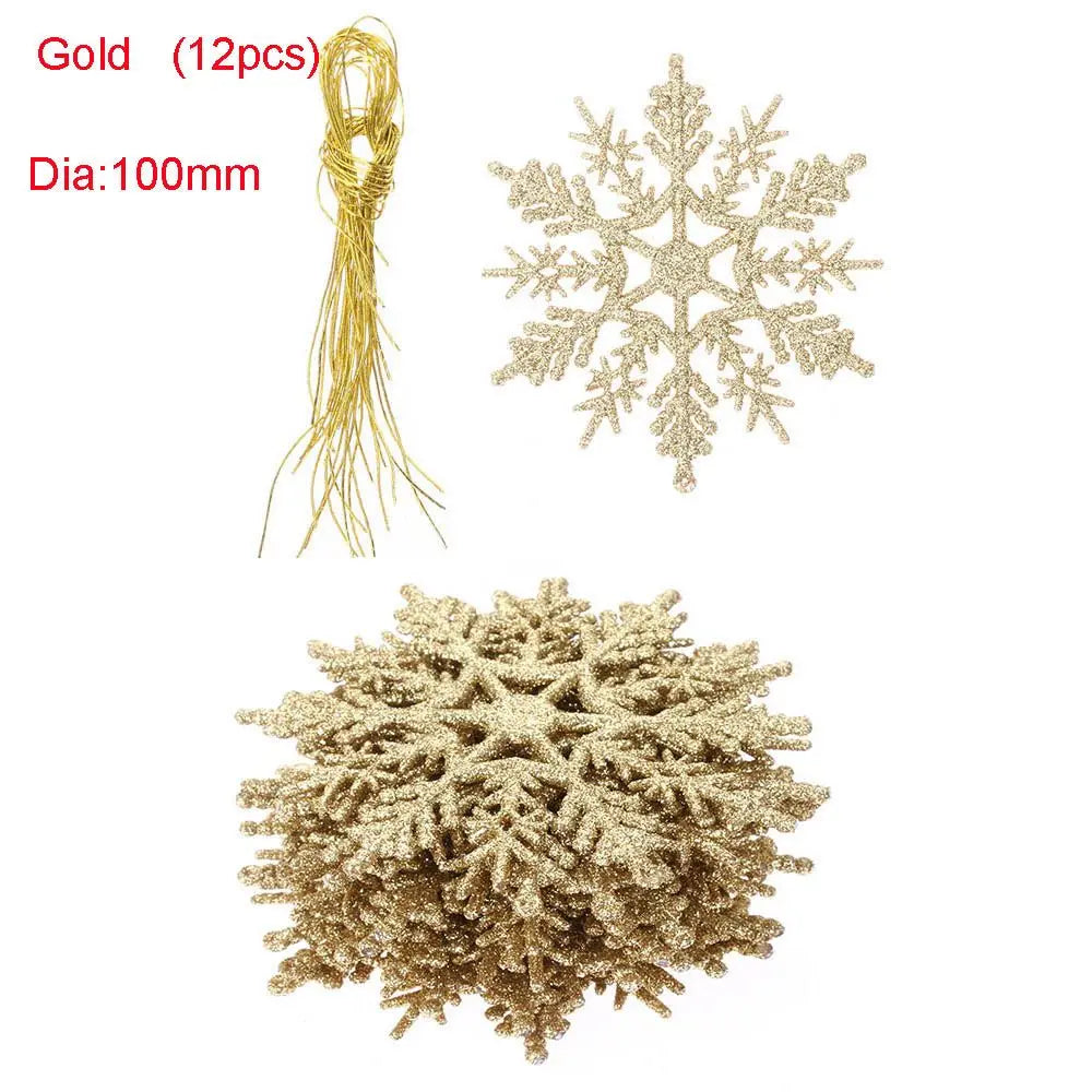 12pcs 7,5 cm Gold pulver Schneeflocke für Weihnachten charmante weiße Weihnachts baum Dekor Weihnachts feier Urlaub Weihnachts schmuck Wohnkultur
