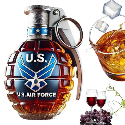Militärische Hand-Whisky-Flasche mit Gravur, Handform, Whiskyglas für Bar, Büro, Heimdekoration, Wein-Cocktail-Flasche, Statue, Dekoration