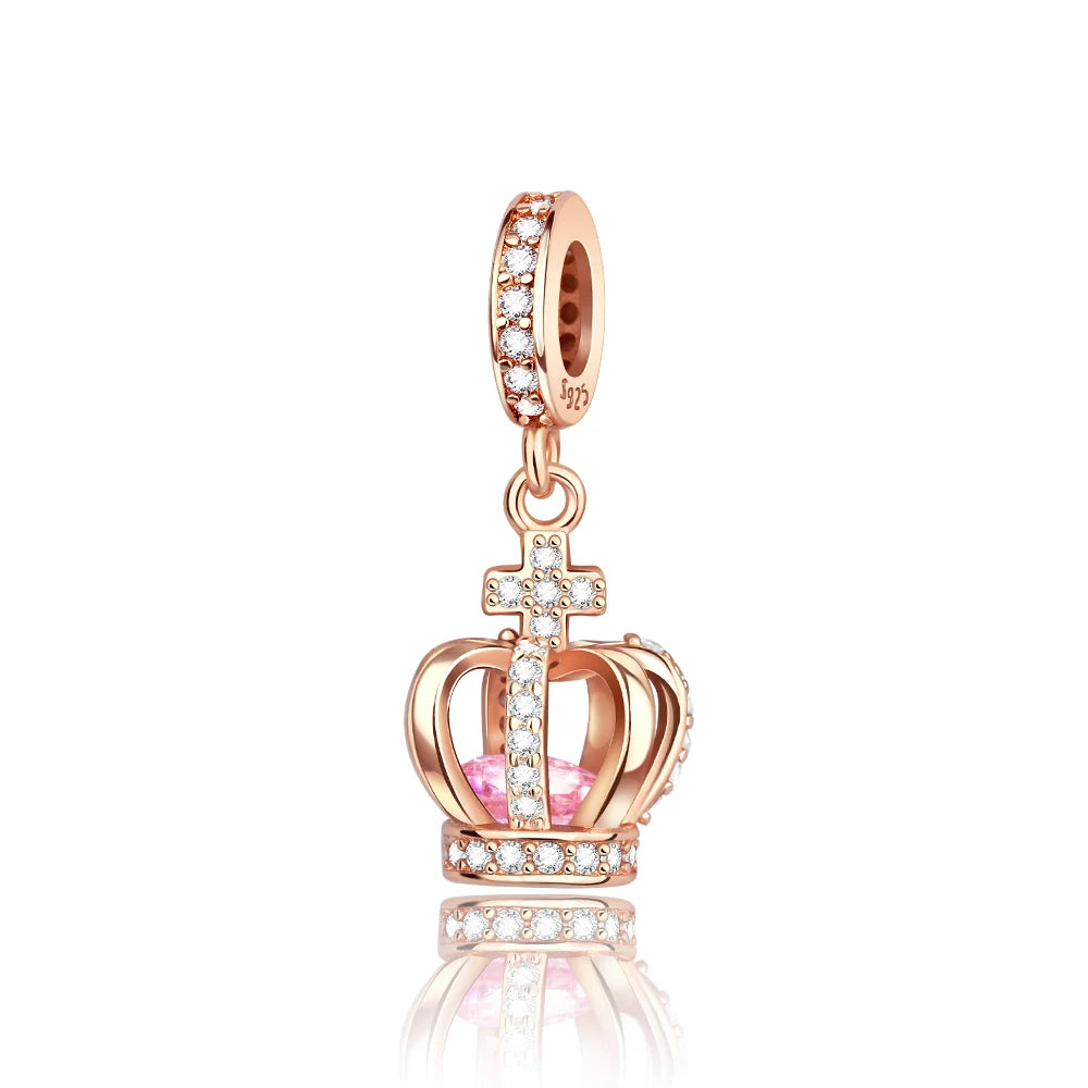Herzförmige Sicherheitskette und Mond-Anhänger aus 925er-Sterlingsilber, passend für Armbänder, exquisite Halskette, Roségold-Anhänger, Geschenke